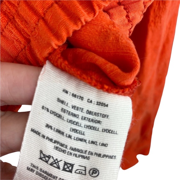 Anthropologie Cartonnier Textured Jacquard Eisenhower Orange Utility Jacket XS - Picture 10 of 13